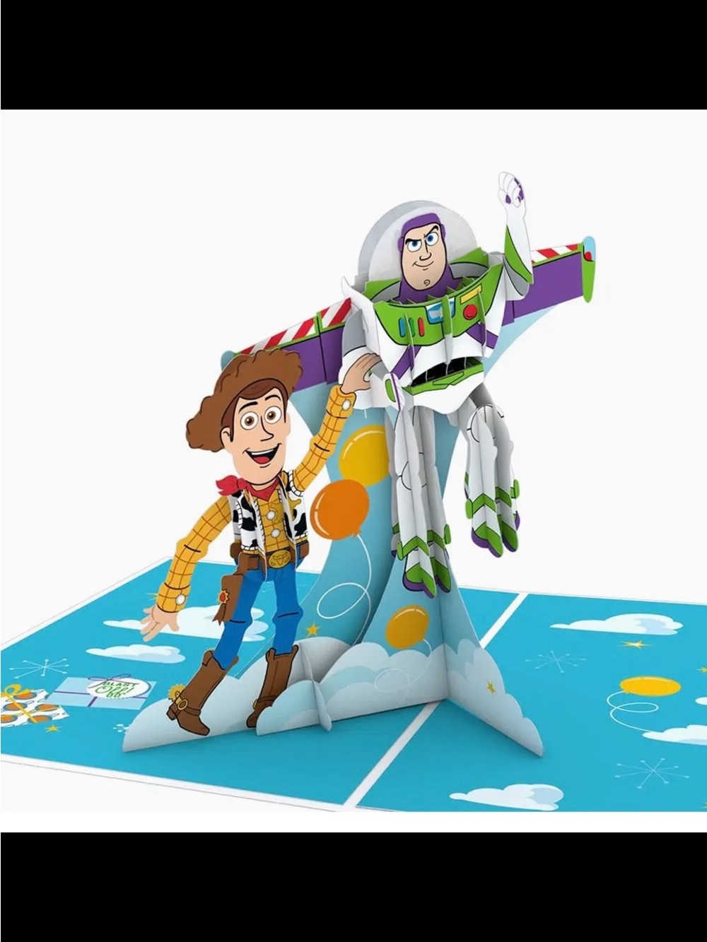 Buzz Lightyear & Woody Pop-Up Kids 3-D Birthday Card.